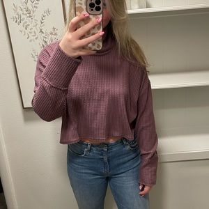 Cropped turtle neck sweater